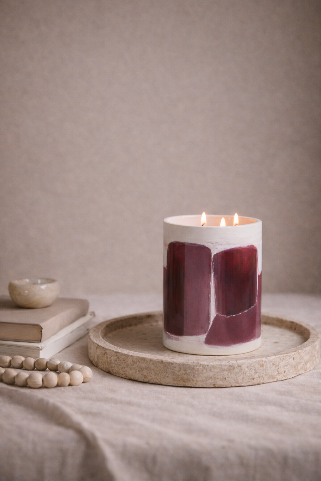 Bougie rechargeable Grand format Mauve 