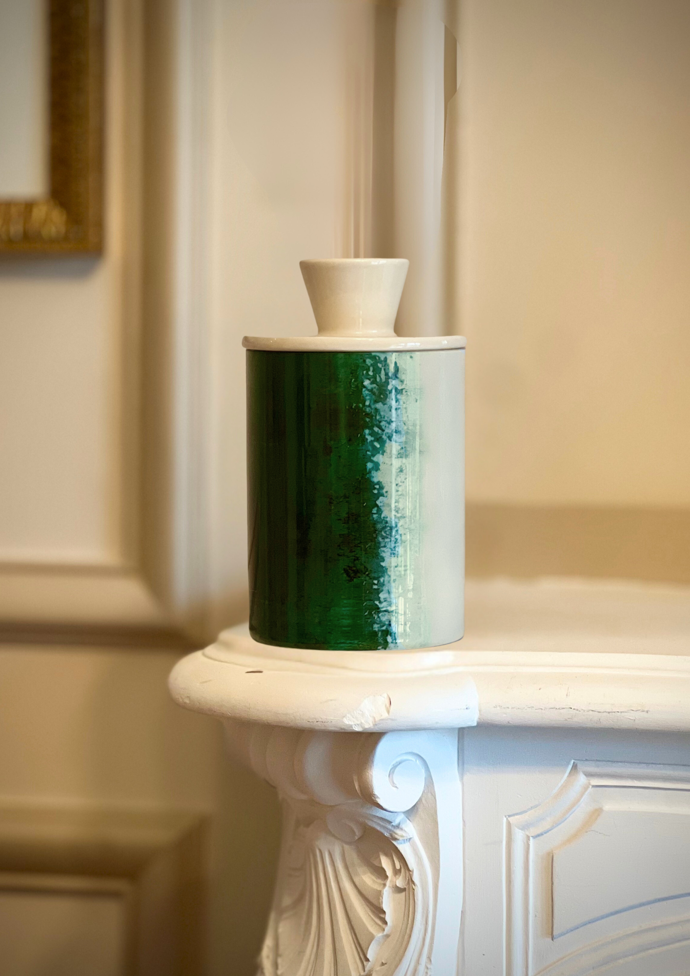 Vase vert design 